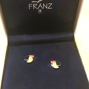 Franz - pewter and porcelain butterfly earrings